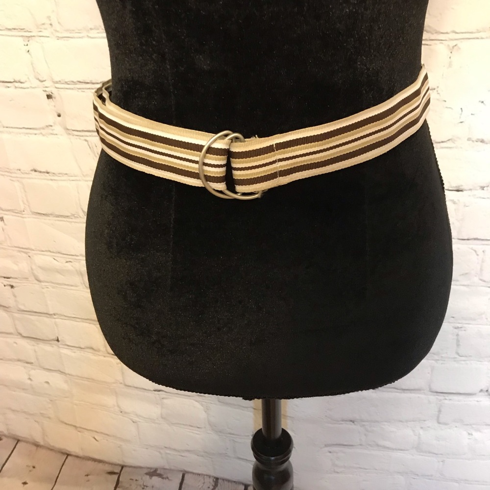 $Web Belt w/ Silver D-Ring Closure & Tab$